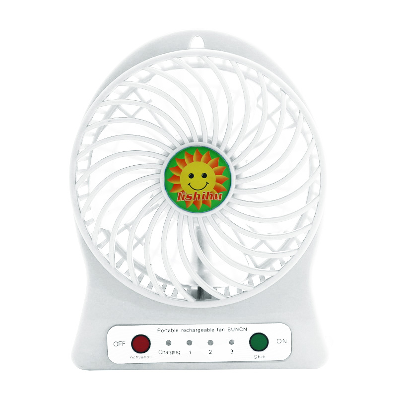 Summer air cooling Lithium Operated Electron Rechargeable Fan Portable Power Bank Fan