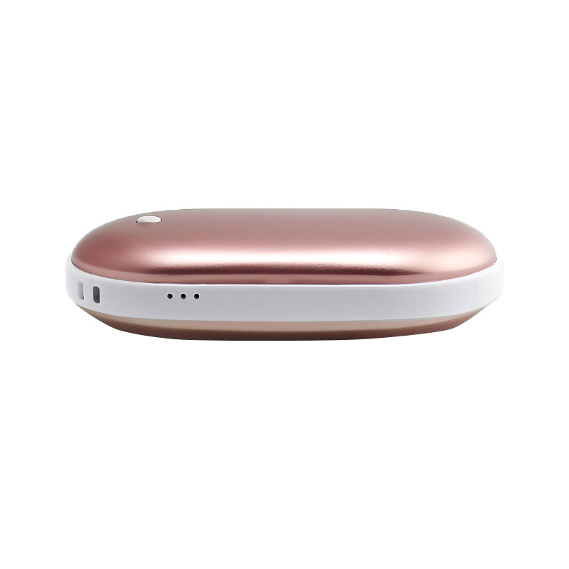 Portable Promotion Gift Powerbank Aluminum Double-side Heat Pebble Hand Warmer Power Bank for winter