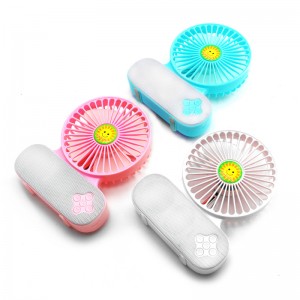Portable Wireless Bluetooth Speakers Mini Desk Fan Rechargeable Battery Operated for Laptop Table